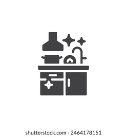 Clean kitchen vector icon. filled flat sign for mobile concept and web design. Kitchen Hygiene glyph icon. Symbol, logo illustration. Vector graphics