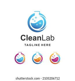 Logotipo De Laboratorio Limpio, Plantilla Vector De Diseño De Logotipos De Laboratorio Con Múltiples Colores
