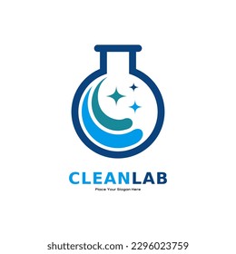 Clean lab logo vector design. Suitable for business, technology, science, and cleaning service