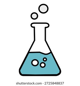 A clean laboratory flask icon representing chemistry, experiments, science, and research.