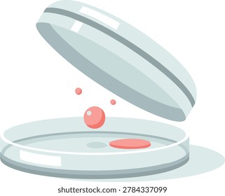 A clean laboratory petri dish with an open lid and visible sample, suitable for science, research, and biotechnology themes
