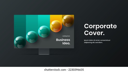 Limpiar ilustración vectorial de diseño de página de aterrizaje. Concepto original de banner de simulación de escritorio.