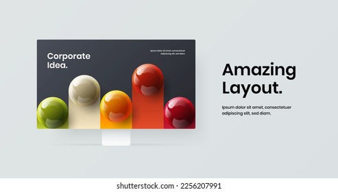 Clean landing page design vector illustration. Minimalistic monitor mockup site screen layout.