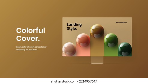 Clean landing page vector design illustration. Original desktop mockup banner layout.