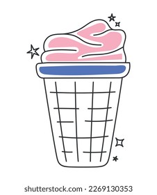 diseño de cesta de lavado limpio sobre blanco