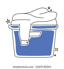 clean laundry basket over white