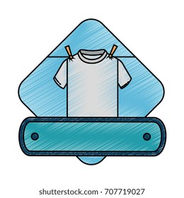 Clean laundry hanging emblem