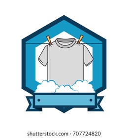 Clean laundry hanging emblem