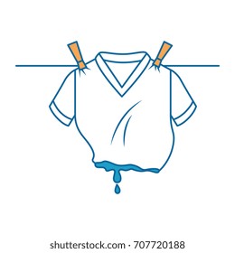 Clean laundry hanging icon