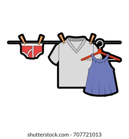 Clean laundry hanging icon