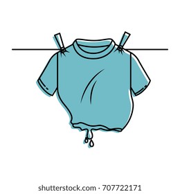 Clean laundry hanging icon