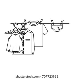 Clean laundry hanging icon
