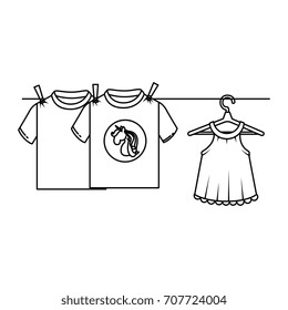 Clean laundry hanging icon