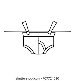Clean laundry hanging icon