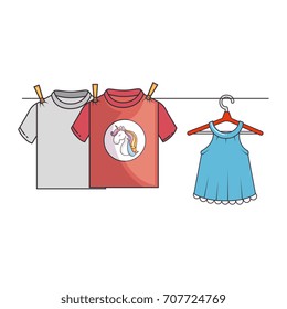 Clean laundry hanging icon