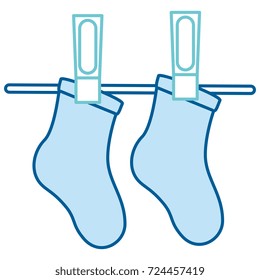 Clean laundry hanging icon
