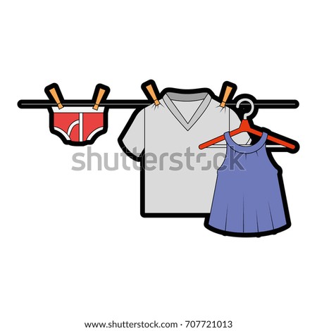 Clean laundry hanging icon