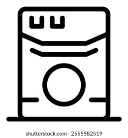 Clean laundry line icon representing a washing machine, symbolizing household chores, cleanliness, and modern appliances