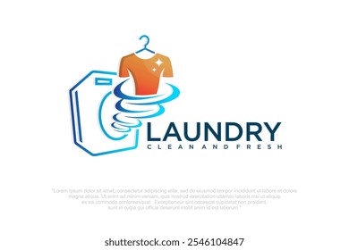 clean laundry logo design . icon for laundry service . Vector illustration
