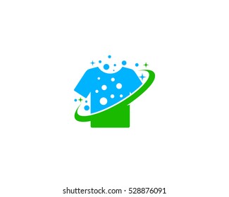 Clean Laundry Logo Design Template