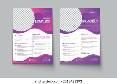 Clean layout two color flyer set a4 size.
