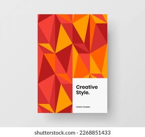 Clean leaflet A4 design vector layout. Modern geometric pattern brochure template.