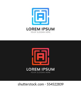 Clean A letter logo icon minimalistic sign vector design