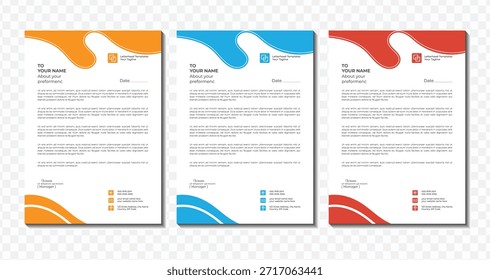 Plantilla de membrete limpia para documentos de la empresa, uso comercial de Profesional