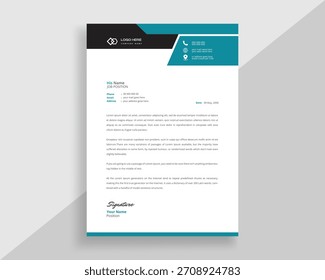 Briefkopfvorlagenentwurf bereinigen. Professionelles Briefkopflayout des Unternehmens