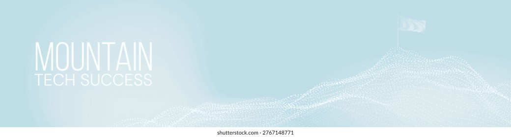 Clean light background featuring tech success mountain and contour graphics