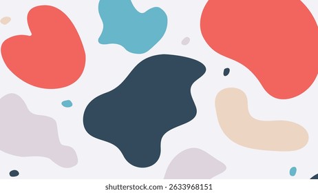 Clean light background with large abstract blobs in red, blue, and navy tones. Great for modern branding, packaging, and visuals.