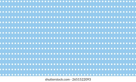 Fundo azul claro limpo com pontos brancos claros. Vetor simples e repetível para crianças, eventos, convites e decoração.