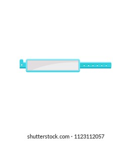 Clean light blue bracelet, template for security access, control or identification at events vector Illustration on a white background