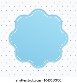 clean light blue rounded ribbon badge text frame with white small polka dot background