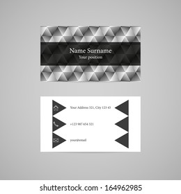 Clean light diamond vector business card template