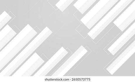 A clean, light gray background with dynamic diagonal white and transparent rectangular shapes, creating a modern, structured, and professional abstract design.

