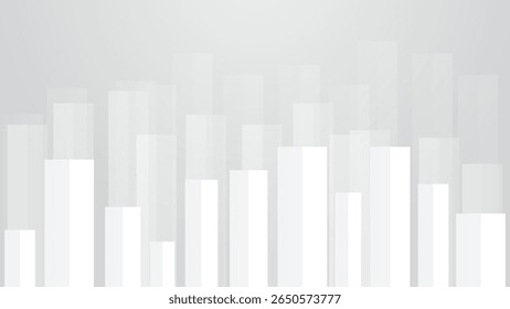 A clean, light gray background with dynamic diagonal white and transparent rectangular shapes, creating a modern, structured, and professional abstract design.

