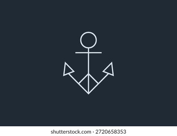 Um logotipo de âncora de linha limpa com proporções equilibradas e contornos suaves, simbolizando estabilidade, confiança e força marítima em um estilo minimalista