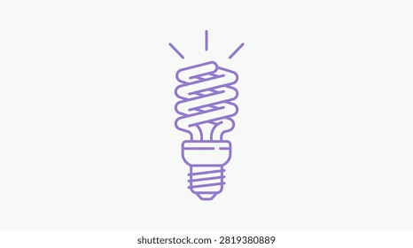Clean line art of a compact fluorescent lamp.