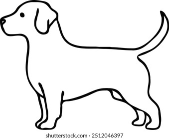 Clean Line Art of a Dog in Side View