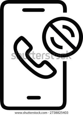 A clean line art icon depicting a phone with a stop symbol, symbolizing a blocked scam call and communication security.