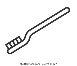 Clean line art icon of a toothbrush. Represents dental hygiene, healthcare, and daily routine. Versatile for web design, apps, or healthrelated materials.