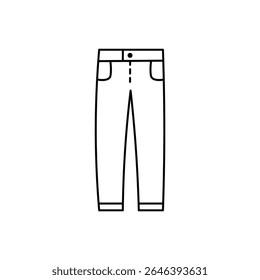 A clean line art illustration of classic pants or trousers, ideal for fashion, apparel, or clothing-related designs.
