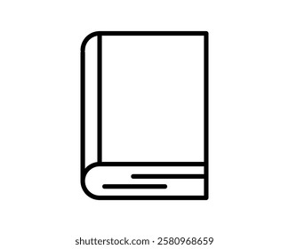 Clean line art illustration of a closed book. Perfect for websites, apps, educational materials, or any project needing a simple, modern book icon.  Versatile design suitable for various applications.