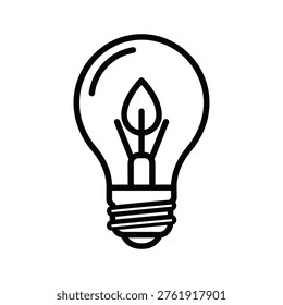 Clean line art illustration representing a bright idea or innovation. This minimalist design, perfect for tech startups, educational materials, or branding, conveys inspiration and progress. Ideal for website headers, presentations, or marketing campaigns.