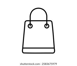 Clean line art illustration of a shopping bag, perfect for websites, apps, or marketing materials related to retail, online shopping, or ecommerce.