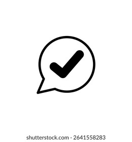 Clean Line Art Tick Icon Representing Confirmed Action, Verified Status, Accepted Choice, Completed Task, and Positive Outcome Symbol