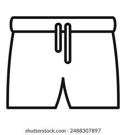 Clean line art vector design of a pair of shorts, isolated on white, perfect for fashion icons