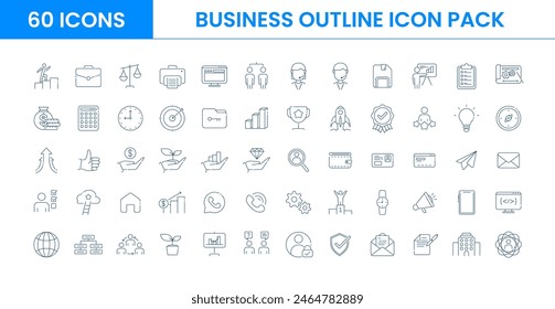 Clean line business icon bundle. Flat icon set related to business, office, teamwork, career. Thin outline icons pack. Vector illustration