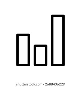 A clean line drawing of a bar chart used for statistical data comparison.